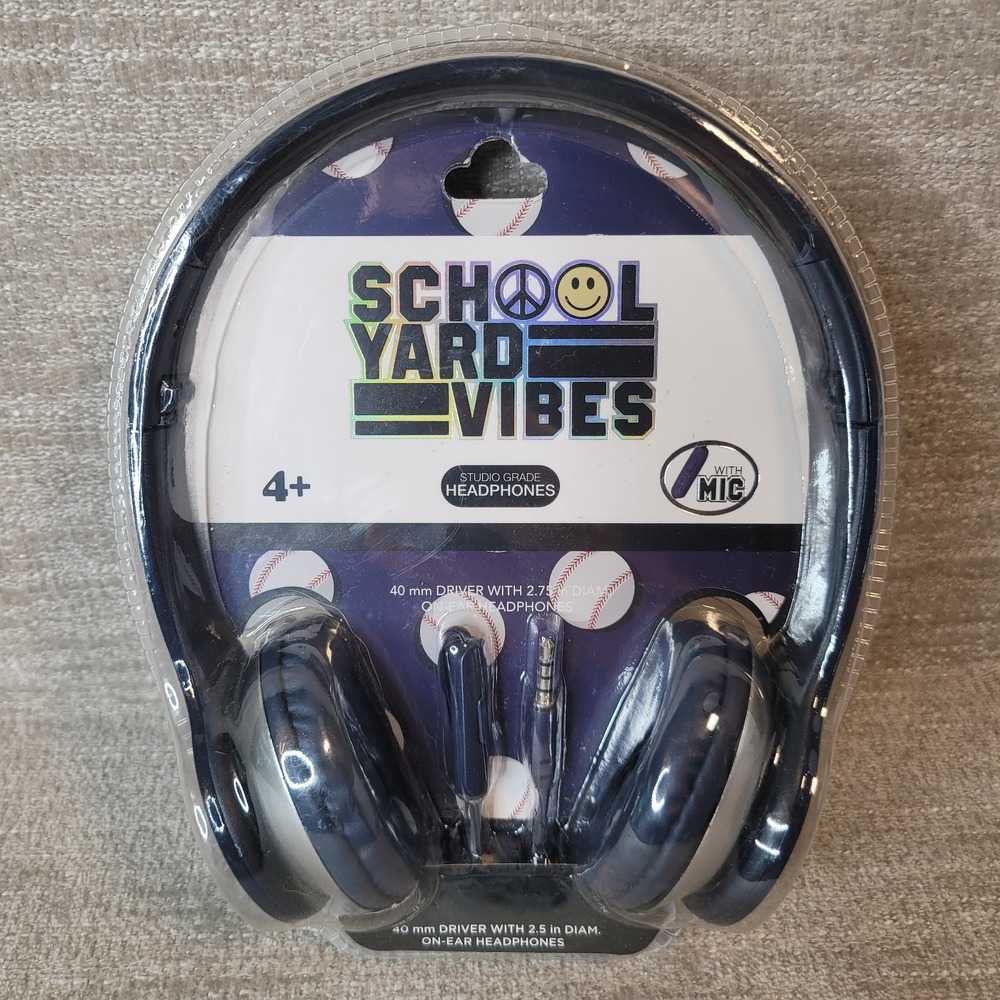School Yard Vibes HeadPhones Black NEW See All Pics And Description Sealed